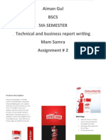 Aiman Gul Bscs 5Th Semester Technical and Business Report Writing Mam Samra Assignment # 2