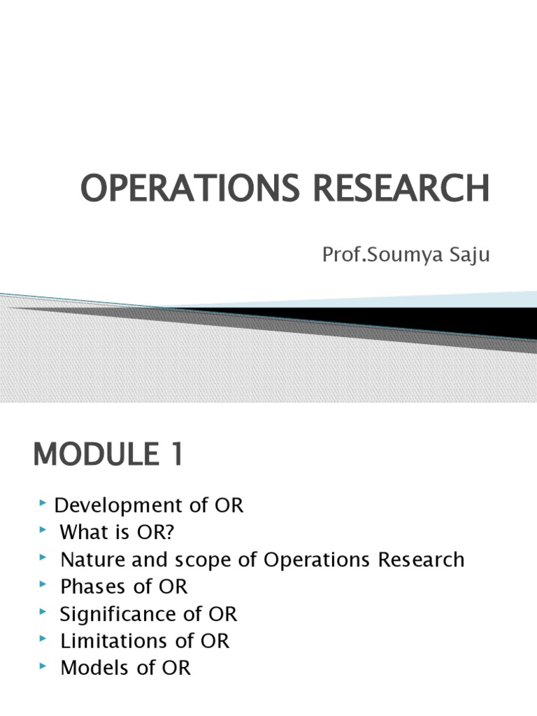 Overview of Operations Research | PDF