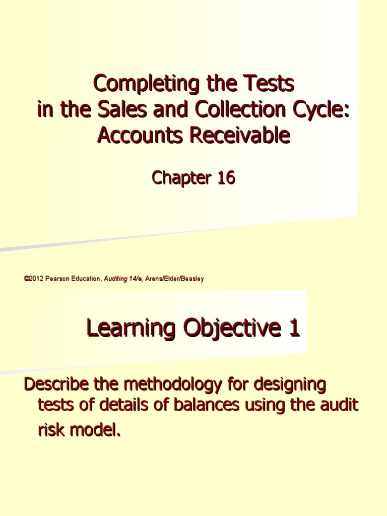 Completing The Tests in The Sales and Collection Cycle: Accounts ...