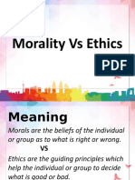 Morality Vs Ethics