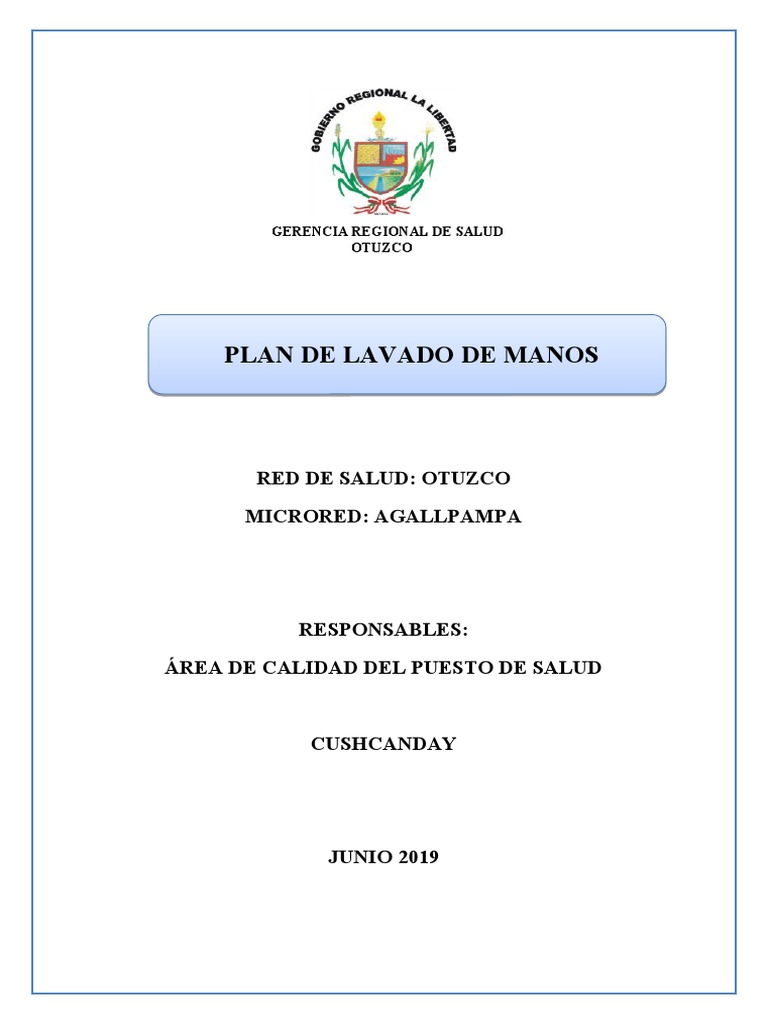 Plan de Lavado de Manos en Salud | PDF | Lavado de manos | Cuidado de ...