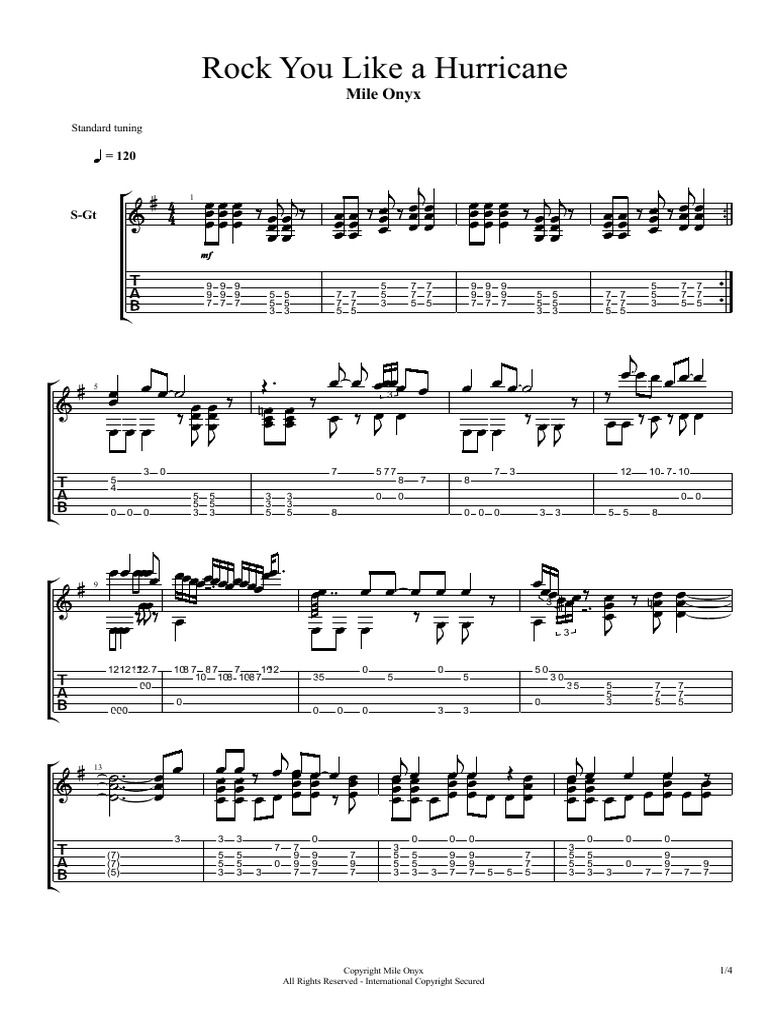 Rock You Like A Hurricane Guitar Tabs Mile Karovski Onyx PDF