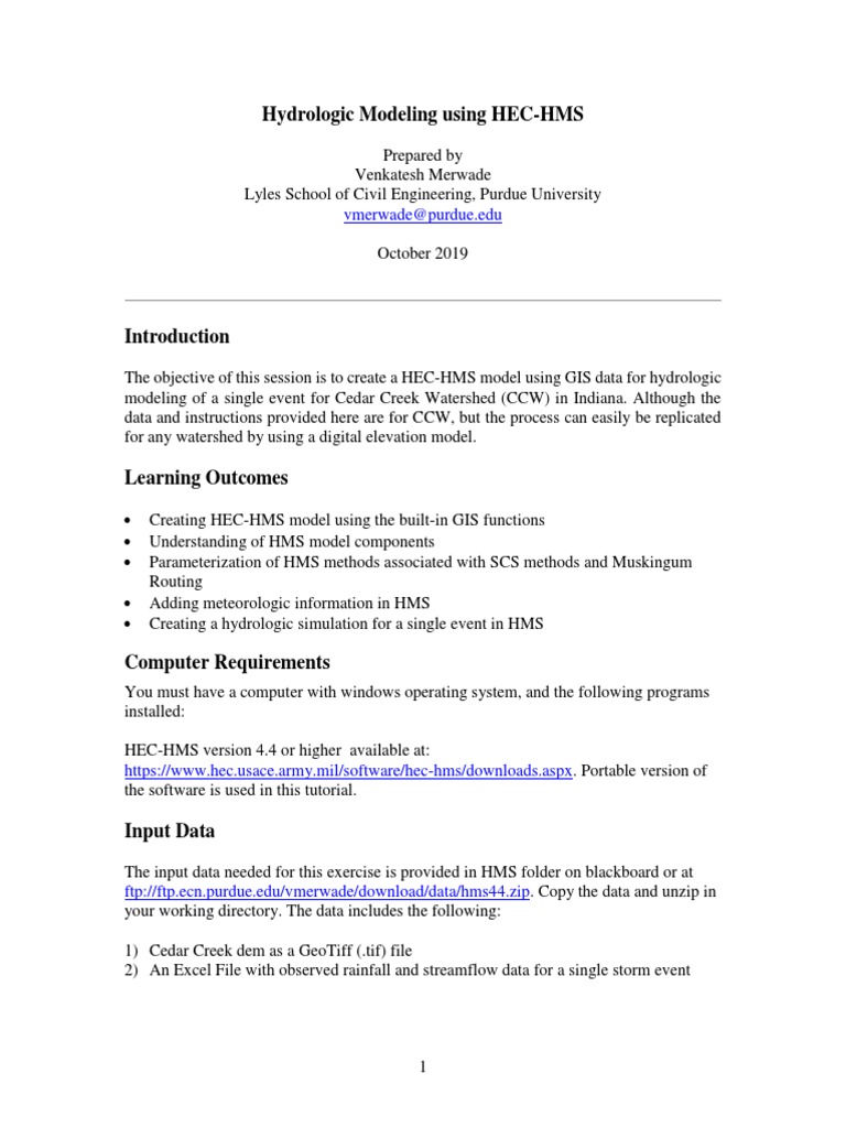 HEC-HMS Modeling Tutorial for Watersheds | PDF | Drainage Basin ...