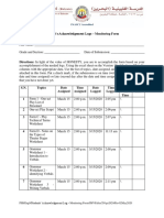 9th Graders Log Monitoring Form