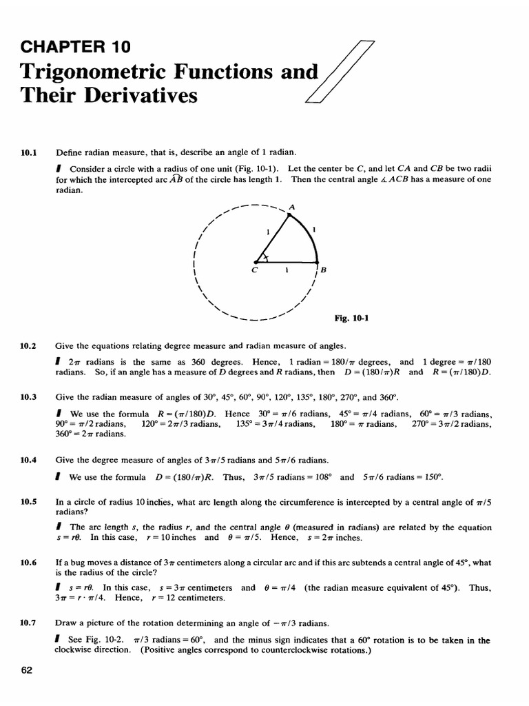 Math111 Chapter 10 Trigonometric Functions and Their Derivatives ...