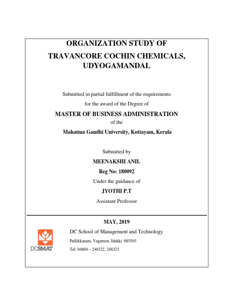 Organizational Study of TCC Limited | PDF | Economies | Business