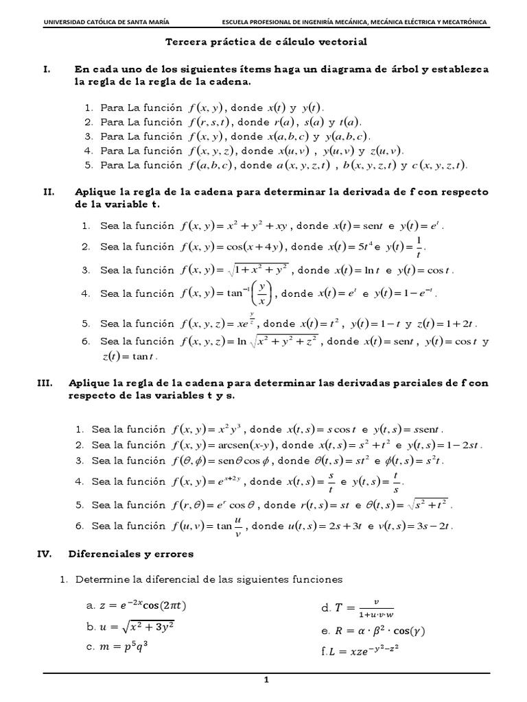 Vector calculus practice chain rule gradients and directional