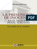 La Presuncion de Inocencia en El Proceso Penal Peruano Elky Alexander Villegas Paiva PDF