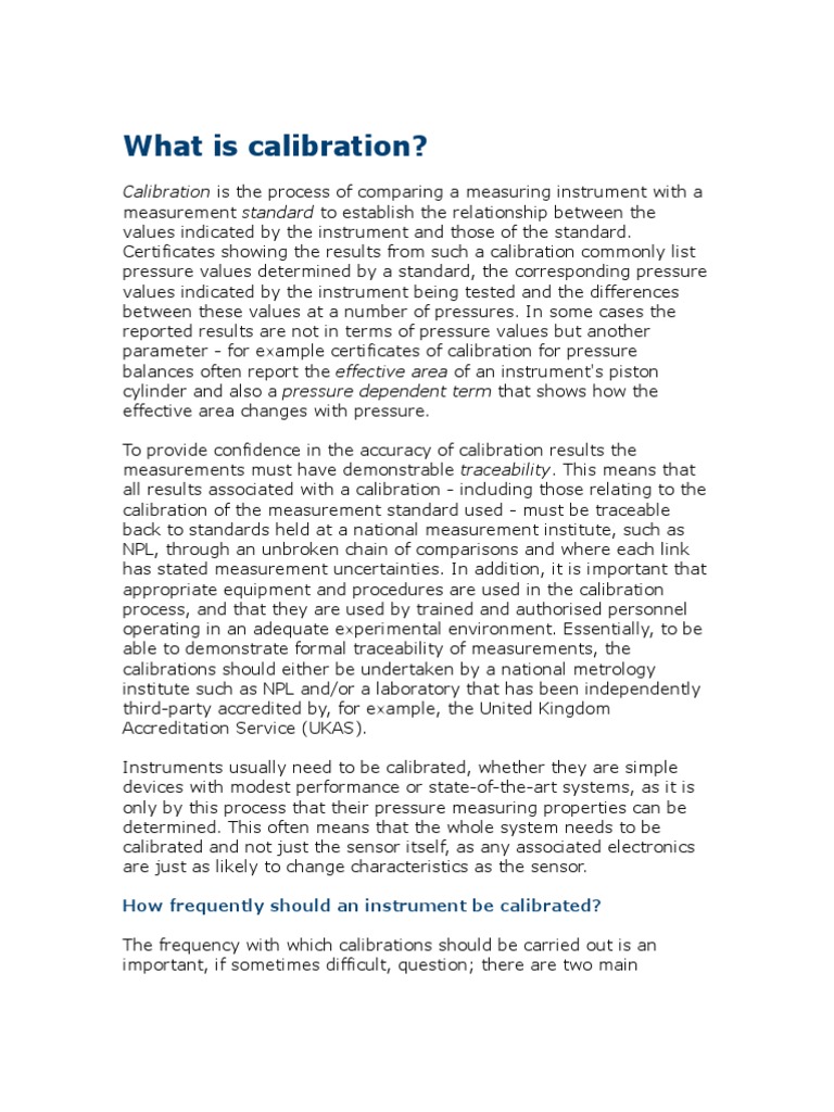 What Is Calibration | PDF | Calibration | Metrology