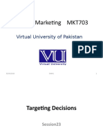 MKT703 Strategic Marketing Targeting Decisions