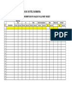 Rori Hotel Hawassa: Daily Kithen Consumption Vs Sales Followup Sheet