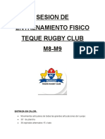 Entrenamiento físico Teque Rugby Club M8-M9