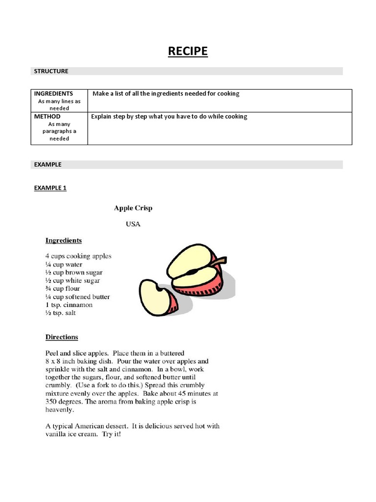 Recipe Structure and Guidelines | PDF