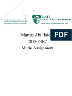 Maryse Abi Haidar 201805087 Music Assignment