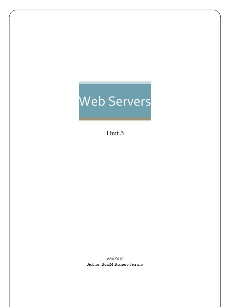 Web Servers: Unit 3 | PDF | Web Server | Internet & Web