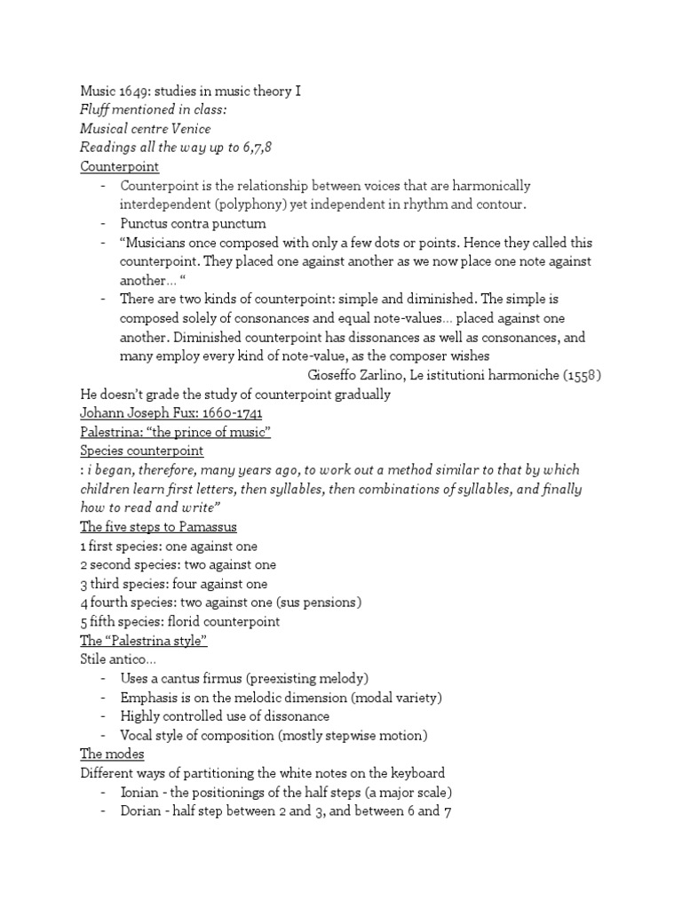 Counterpoint Is The Relationship Between Voices That Are Harmonically
