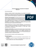 Evaluación Ponencias Encuentro Interno Formación Investigativa 2020A