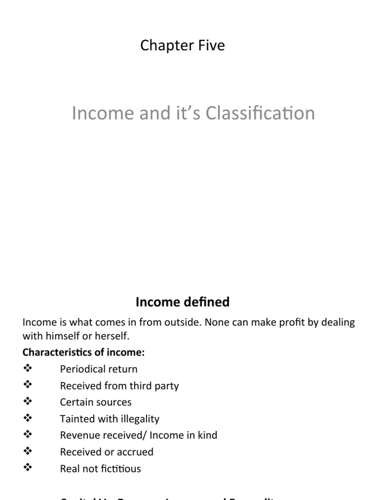 CH-05 Income and Its Classification | PDF