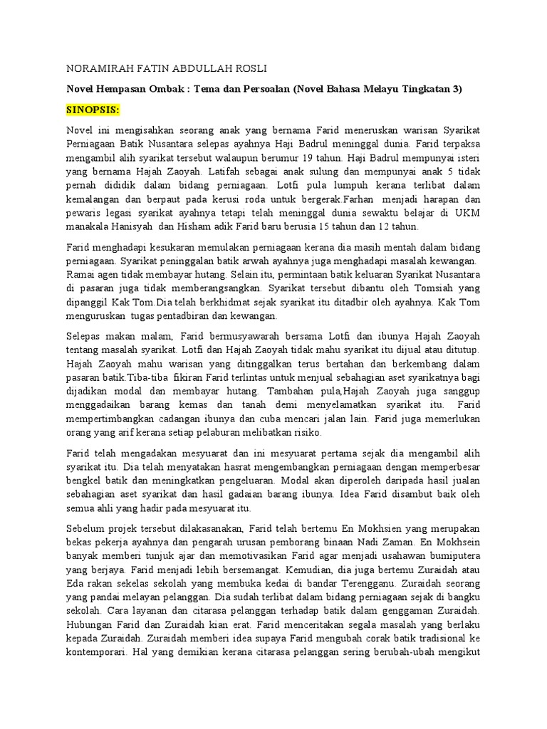 Novel Hempasan Ombak Pdf