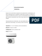 Selección y especificación de equipos de aire acondicionado residencial y comercial