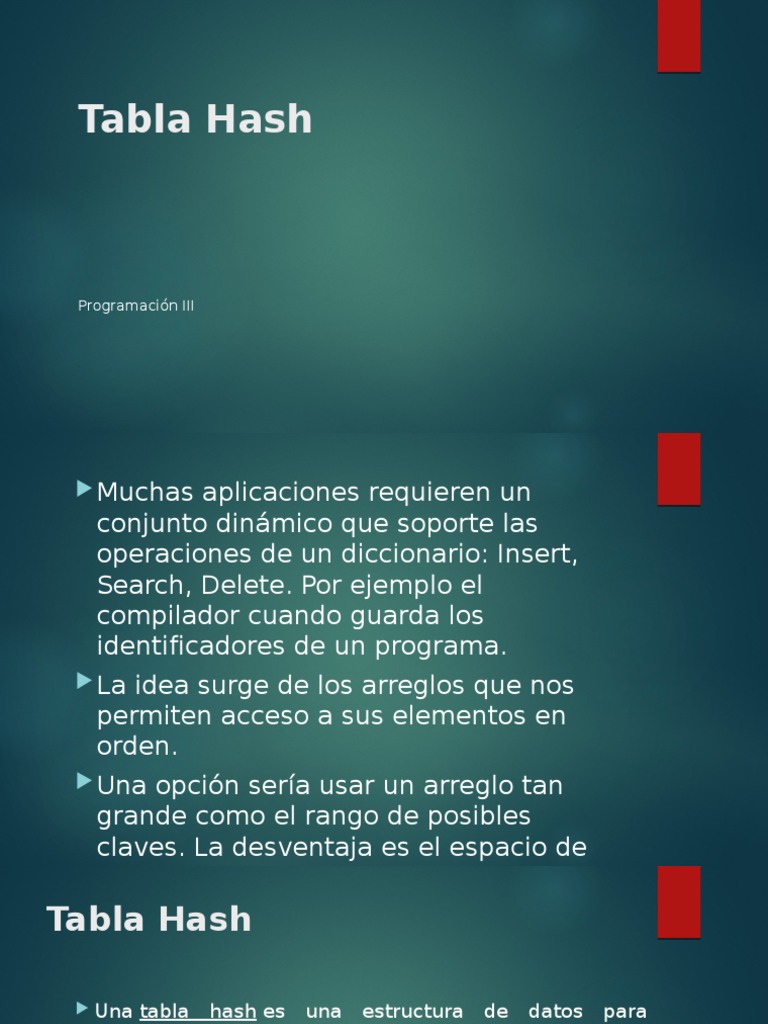 Tablas Hash PDF Estructura de datos de matriz Ingeniería de software