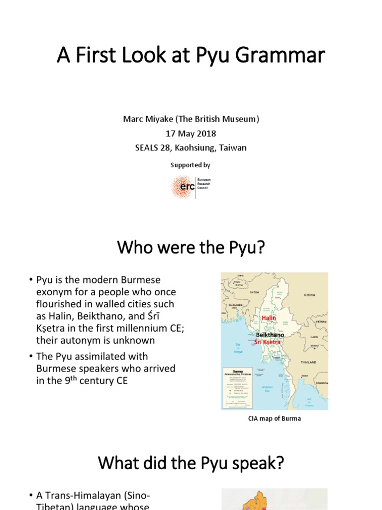 Understanding Pyu Language and Grammar | PDF | Symbols | Human ...