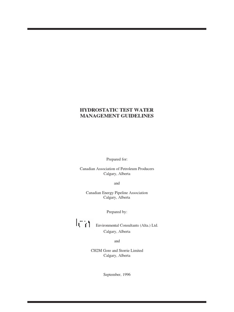 Hydrostatic Testing Water Guidelines | PDF | Pipeline Transport | Water ...