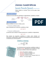 Ecuaciones Cuadráticas Utilizando Fórmula General PDF