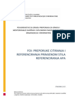 Preporuke Citiranja I Referenciranja Primjenom Stila Referenciranja APA PDF