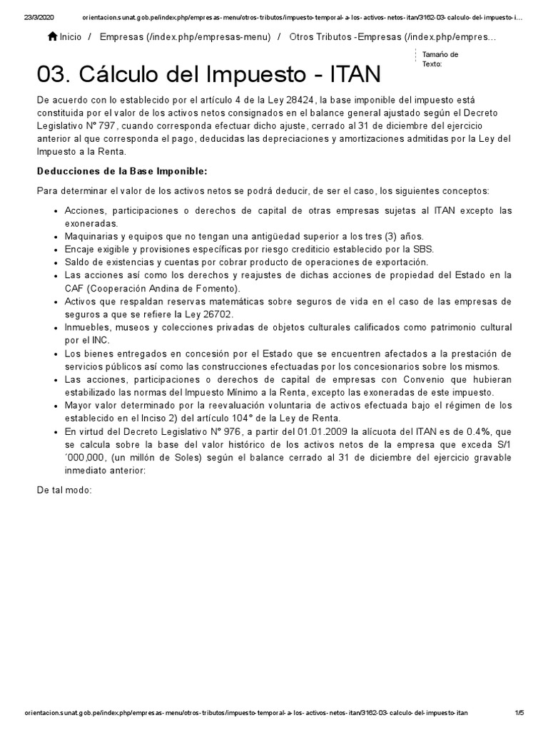 03 Calculo Del Impuesto Itan | PDF | Impuesto sobre la renta | Impuestos