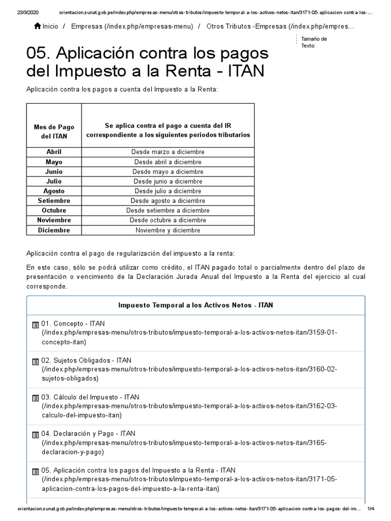 Aplicación del ITAN en Impuesto a la Renta | PDF | Impuesto sobre la ...