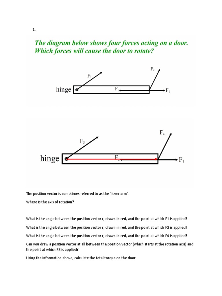 Calculate Torque on Door, Lever, and Pulley | PDF