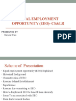 Equal Employment Opportunity (Eeo) - CS&LR: Hamza Khan