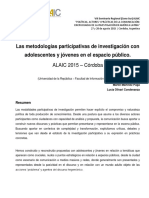 García, Martínez, Olivari. Las Metodologías Participativas de Investigación Con Adolescentes y Jóvenes en Lo Público