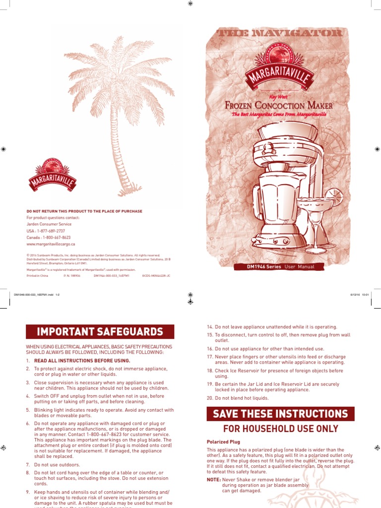 Margaritaville Key West Blender Manual PDF Implied Warranty Damages