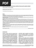 Original Papers: Specimen Rejection in Laboratory Medicine: Necessary For Patient Safety?