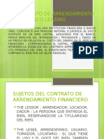 El Contrato de Arrendamiento Financiero o Leasing