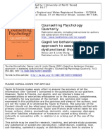 Cognitive Behaviour Therapy Approach To Assessing Dysfunctional Thoughts