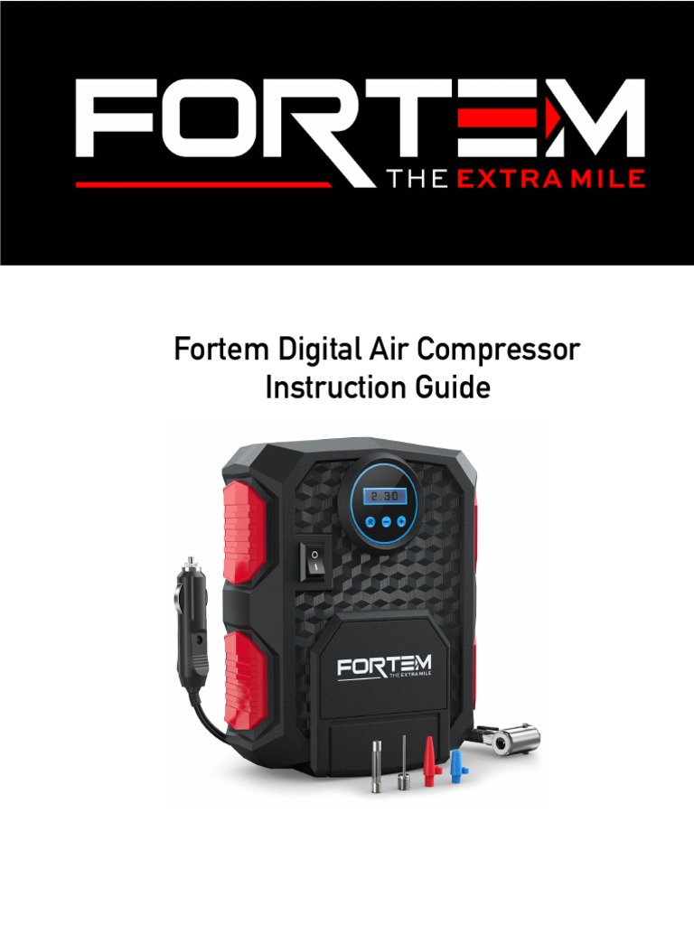 Fortem Digital Air Compressor Instruction Guide PDF Chemical