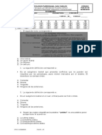 Examen de Lenguaje en Colegio Parroquial San Carlos