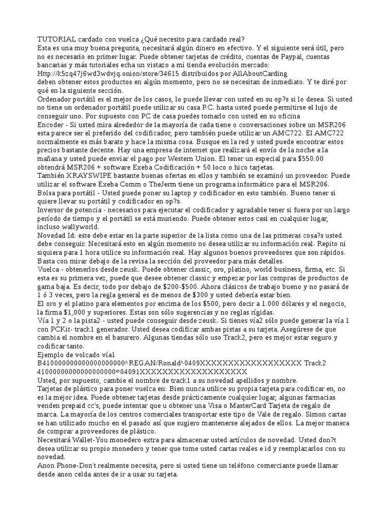 Carding Basico Para Noobs 2 1 Pdf Lentes Informática Y Tecnología