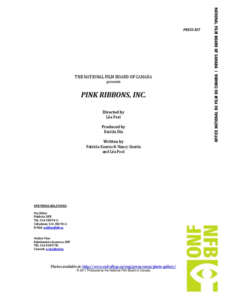 Pink Ribbons, Inc.: The National Film Board of Canada | PDF | Wellness ...