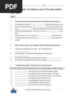 Technical English Test Masters Level 2 (Pre-Intermediate) Unit Tests Unit 1