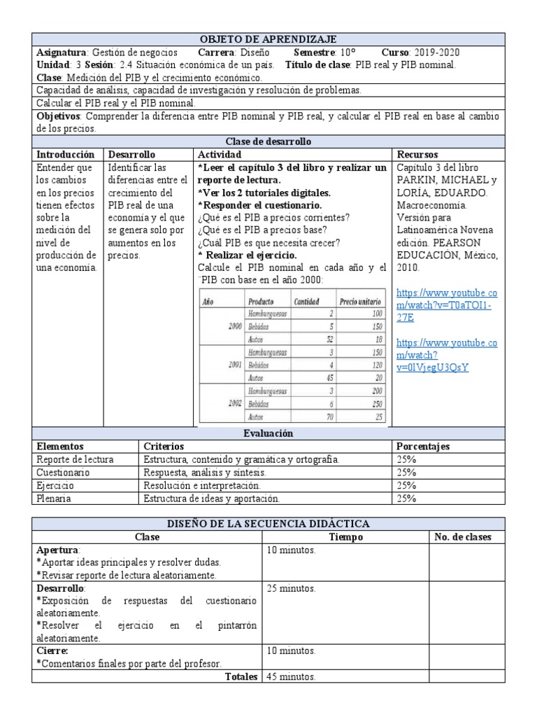 PIB Real y PIB Nominal | PDF | Producto Interno Bruto | Modificación de ...