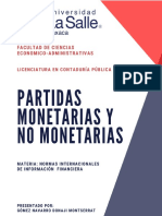Partidas Monetarias y No Monetarias