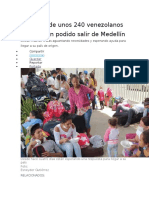 El Drama de Unos 240 Venezolanos Que No Han Podido Salir de Medellín