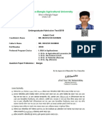 Sher-e-Bangla Agricultural University: Undergraduate Admission Test-2019 Admit Card