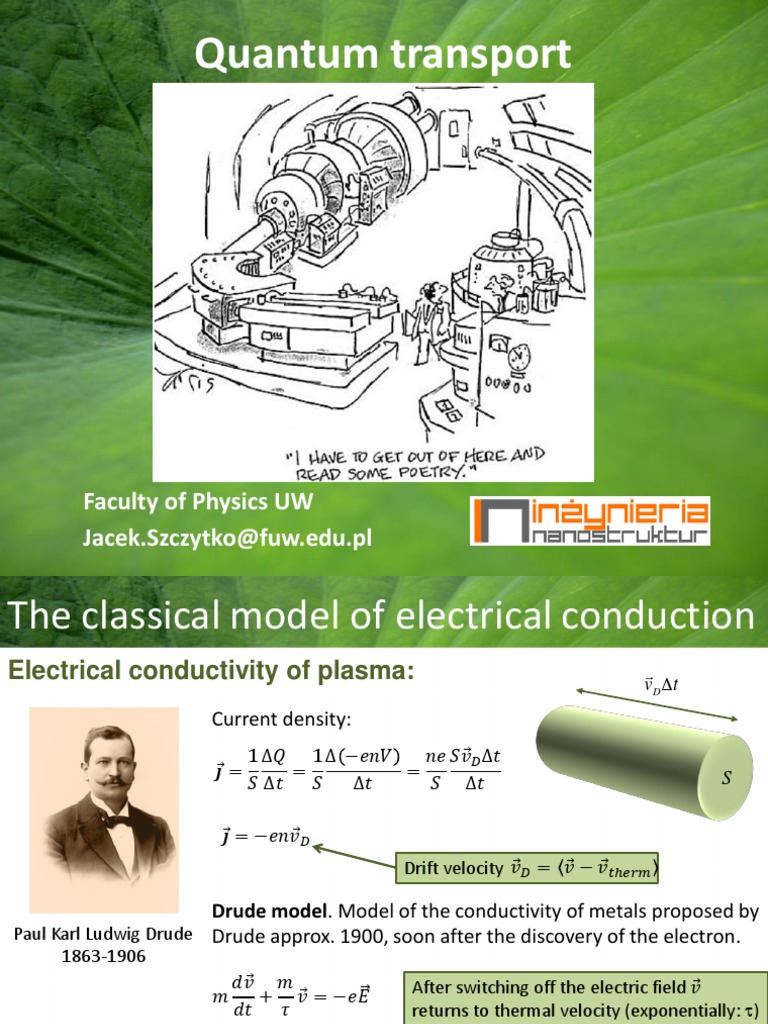 9 LDSN 2020 Quantum Transport PDF | PDF | Electrical Resistivity And ...