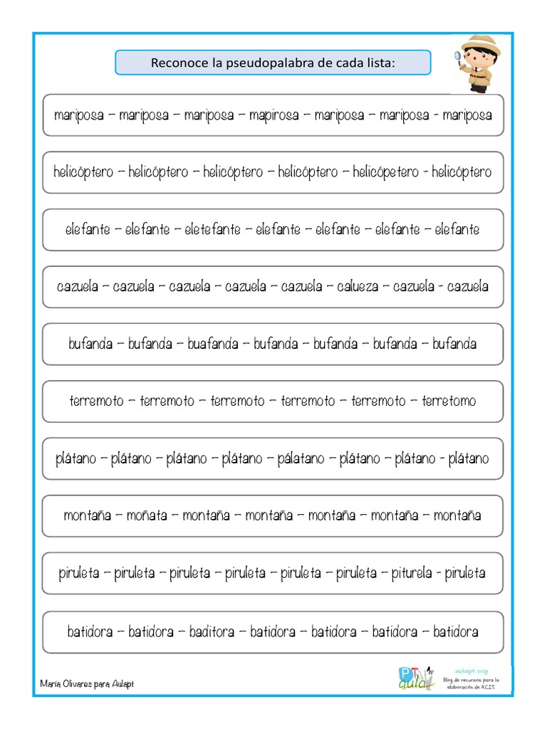 Reconocimiento Pseudopalabra PDF