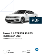Volkswagen Passat 1.6 TDI SCR 120 PS Impression DSG - 2020 Fiyat Listesi - Doğuş Oto